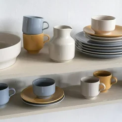 Rörstrand Tekoppar|Kaffekoppar-Höganäs Keramik Daga Mugg 30 cl, Ockra