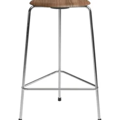 Fritz Hansen Pallar-High Dot Barstol, Valnöt Läder / Krom