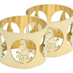 Hilke Collection Servetter & Tillbehör-Hilke X Mumin Servettring Muminmamma 2-pack, Förnicklad Mässing