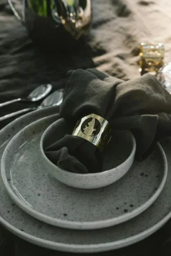 Hilke Collection Servetter & Tillbehör-Hilke X Mumin Servettring Muminmamma 2-pack, Förnicklad Mässing