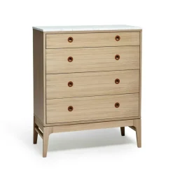 Höllviken Byrå 4 Lådor, Vitpigmenterad Ek