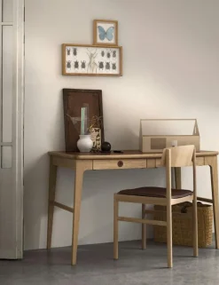 Mavis Skrivbord-Höllviken Skrivbord, Vitpigmenterad Ek