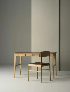 Mavis Skrivbord-Höllviken Skrivbord, Vitpigmenterad Ek