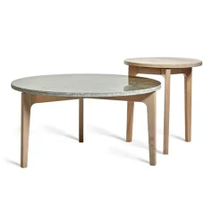 Mavis Soffbord-Höllviken Soffbord Ø80x41 cm, Vitpigmenterad Ek/Carraramarmor