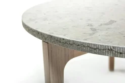 Mavis Soffbord-Höllviken Soffbord Ø80x41 cm, Vitpigmenterad Ek/Carraramarmor