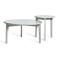 Mavis Soffbord-Höllviken Soffbord Ø80x41 cm, Vitpigmenterad Ek/Carraramarmor