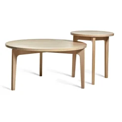 Mavis Soffbord-Höllviken Soffbord Ø80x41 cm, Vitpigmenterad Ek/Carraramarmor