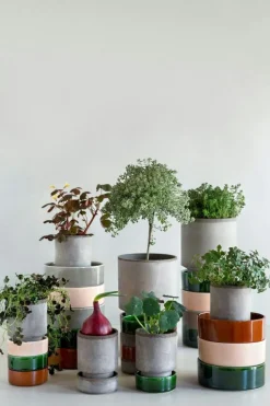 Hoff Kruka Med Fat Grå/Grön Ø21 cm