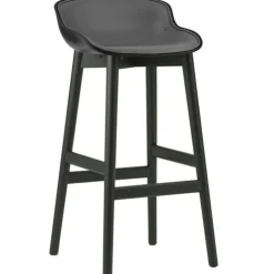 Hyg Barstol 75 cm, Klädd Framsida, Sand / Svart Ek