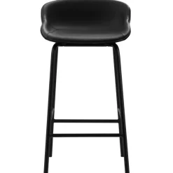 Hyg Barstol 65 cm, Svart Läder / Svart