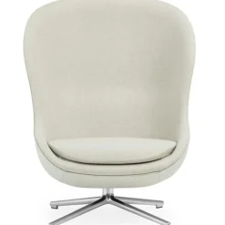 Hyg Fåtölj Hög Med Snurrbas, Svart Läder / Svart Aluminium