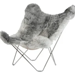 Cuero Fåtöljer-Iceland Mariposa Butterfly Chair, Shorn Grey/Black