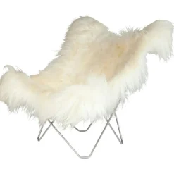 Cuero Fåtöljer-Iceland Mariposa Butterfly Chair, Wild Brown/Chrome