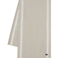 Lexington Dukar & Löpare-Icons Striped Organic Cotton Oxford Löpare 50x150 cm, Beige / Vit