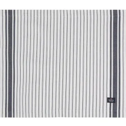 Lexington Bordstabletter & Glasunderlägg-Icons Striped Organic Cotton Oxford Bordstablett, Beige / Vit