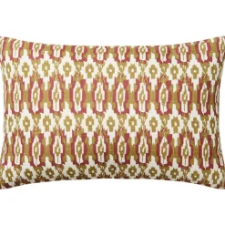 Ikat Delhi Kudde Utomhus 40x60 cm, Beige / Mineral Red