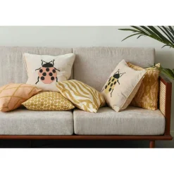 Ikat Madras Kuddfodral 50x50 cm, Apricot Orange / Rose