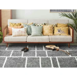 Ikat Madras Kuddfodral 50x50 cm, Apricot Orange / Rose