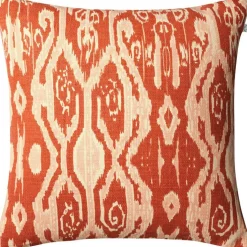 Ikat Madras Kuddfodral 50x50 cm, Apricot Orange / Rose
