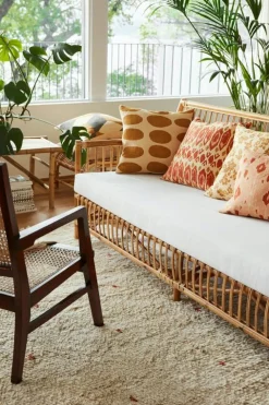 Ikat Madras Kuddfodral 50x50 cm, Apricot Orange / Rose