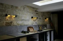 DCWéditions Vägglampor|Plafonder-In The Tube 100-500 Vägglampa, Svart / Guldreflektor / Guldnät