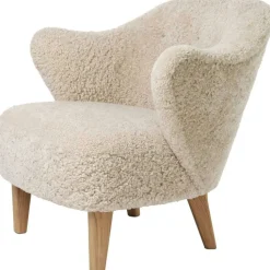 Audo Copenhagen Fåtöljer-Ingeborg Loungefåtölj, Fårskinn Sahara / Naturlig Ek