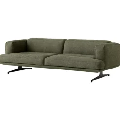 &Tradition 3-Sitssoffor-Inland AV23 3-sitssoffa, Noble Konjak Läder / Polerad Aluminium