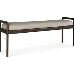 Ethnicraft Bänkar-Jack Bänk, Mahogny / Svart Läder