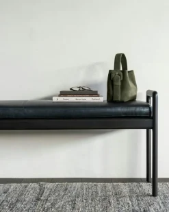 Ethnicraft Bänkar-Jack Bänk, Mahogny / Svart Läder