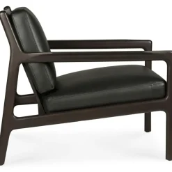 Jack Loungefåtölj, Rosenträ / Svart Läder