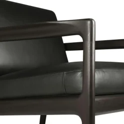 Jack Loungefåtölj, Rosenträ / Svart Läder