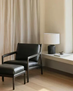 Jack Loungefåtölj, Rosenträ / Svart Läder