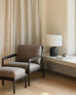 Jack Loungefåtölj, Rosenträ / Svart Läder