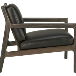 Jack Loungefåtölj, Rosenträ / Svart Läder