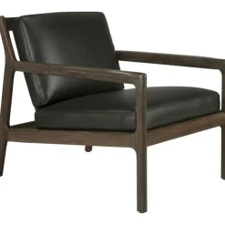Jack Loungefåtölj, Rosenträ / Svart Läder
