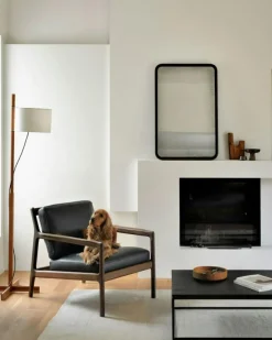 Jack Loungefåtölj, Rosenträ / Svart Läder