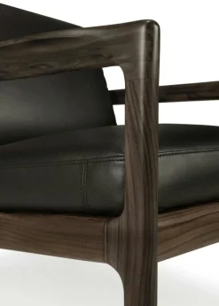 Jack Loungefåtölj, Rosenträ / Svart Läder