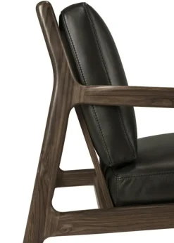 Jack Loungefåtölj, Rosenträ / Svart Läder