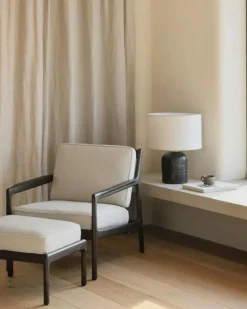 Jack Loungefåtölj, Rosenträ / Svart Läder