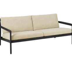 Ethnicraft Utesoffor-Jack Outdoor Soffa Natur / Svartlackad Teak, 2-Sits