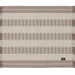 Jacquard Striped Bordstablett 40x50 cm, Vit/Beige