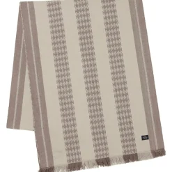 Jacquard Striped Löpare 250x50 cm, Vit/Beige