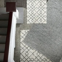 Broste Copenhagen Bomulls- & Trasmattor|Ryamattor-Janson Matta 200x300 cm, Ivory/Black