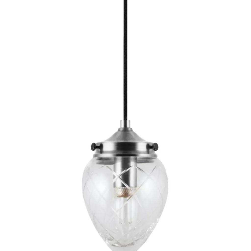 Globen Lighting Fönsterlampor|Pendellampor-Juni 11 Pendel, Stål / Klar