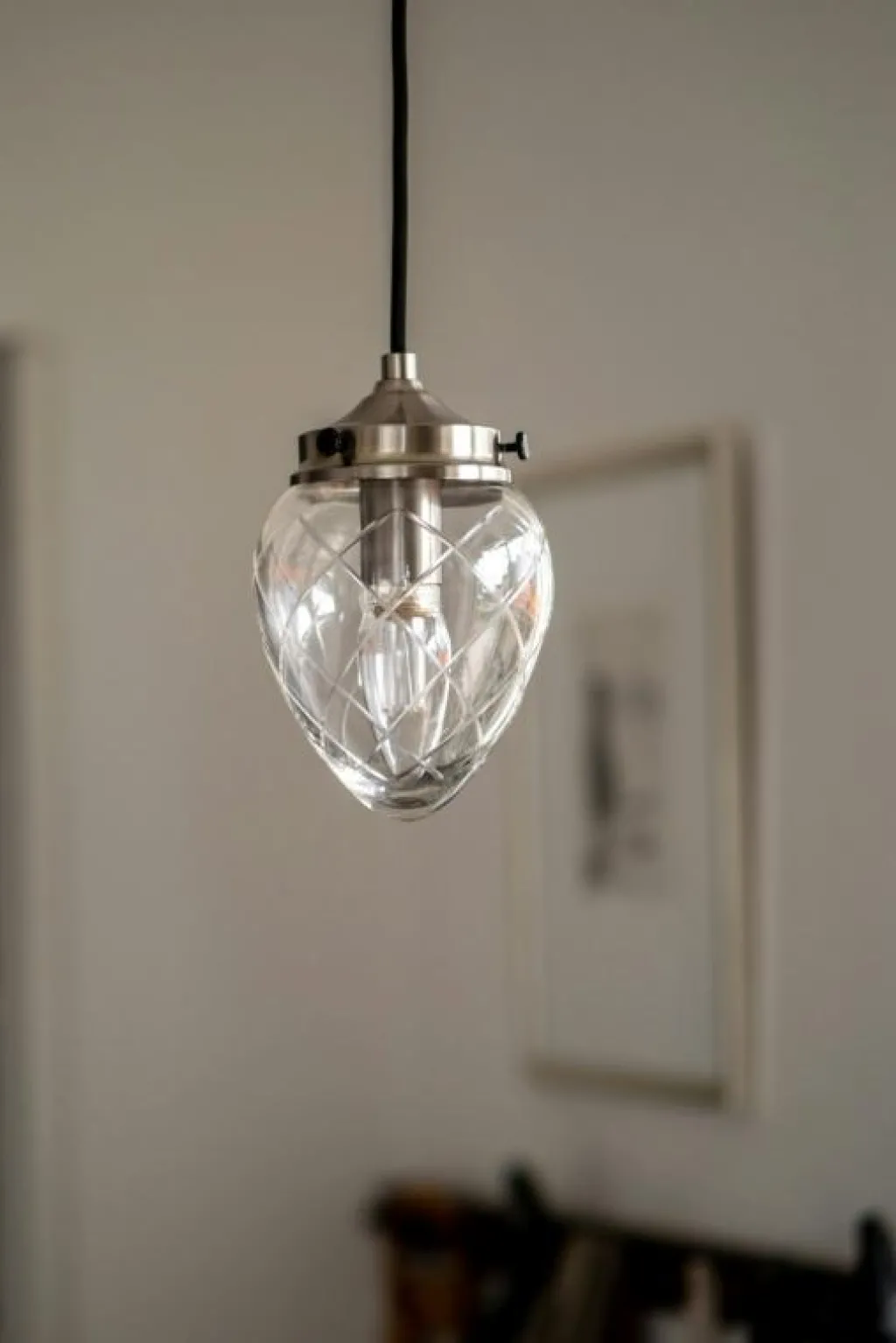 Globen Lighting Fönsterlampor|Pendellampor-Juni 11 Pendel, Stål / Klar