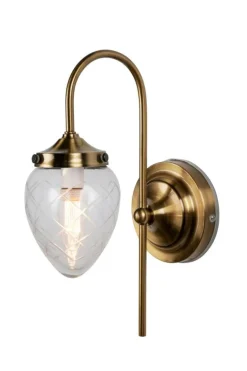 Juni Vägglampa IP44, Stål / Klar