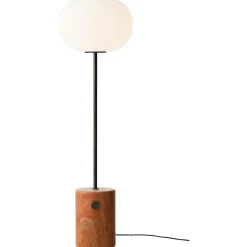 JWDA Golvlampa, Red Travertine / Bronserad Mässing
