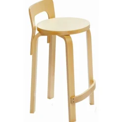 K65 Barstol Gjord av björk, Gjord av linoleum, Björk / Svart Linoleum