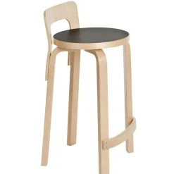 K65 Barstol Gjord av björk, Gjord av linoleum, Björk / Svart Linoleum