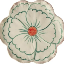 RICE Assietter-Keramiktallrik Blomformad 19,5 cm Med Gul Kant